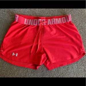 Neon Coral Under Armour Shorts
